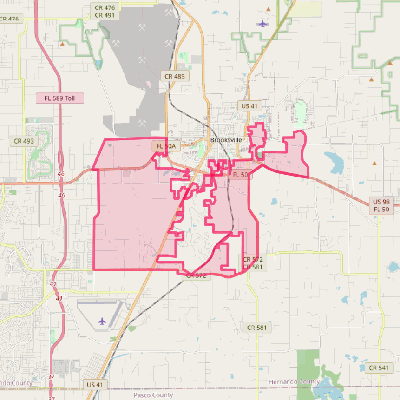 Map of South Brooksville