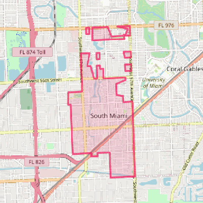 Map of South Miami