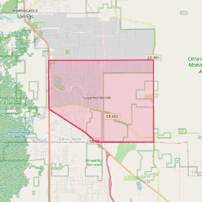 Map of Sugarmill Woods