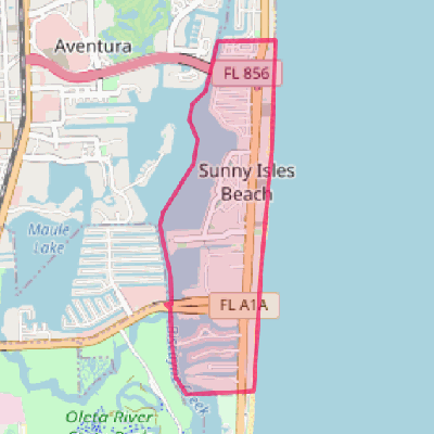 Map of Sunny Isles Beach