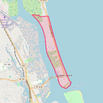 Map of Villano Beach