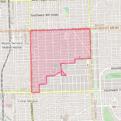 Map of West Miami