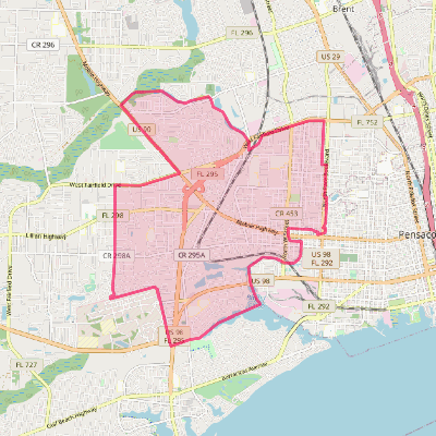 Map of West Pensacola