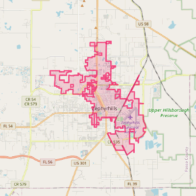 Map of Zephyrhills