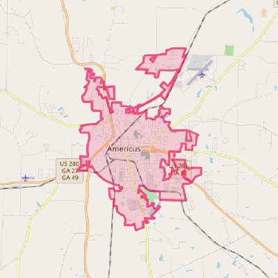 Map of Americus