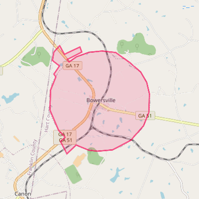 Map of Bowersville