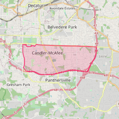 Map of Candler-McAfee