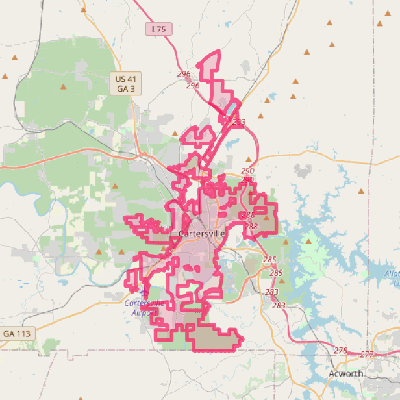 Map of Cartersville