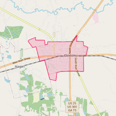 Map of Claxton