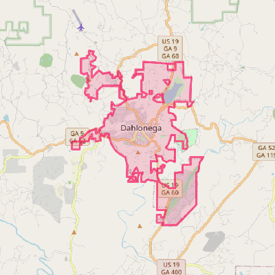 Map of Dahlonega