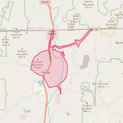 Map of Dillard