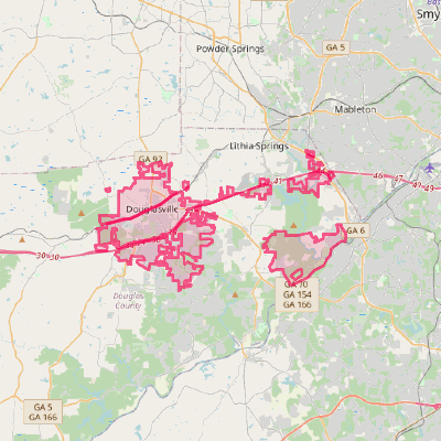 Map of Douglasville