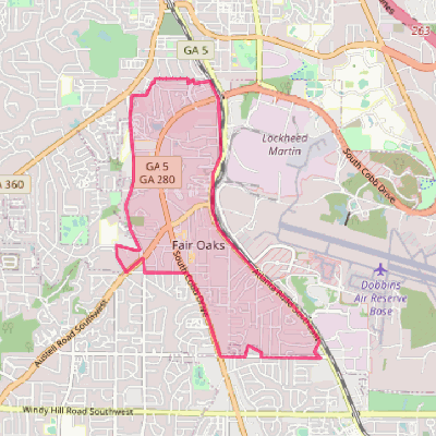 Map of Fair Oaks