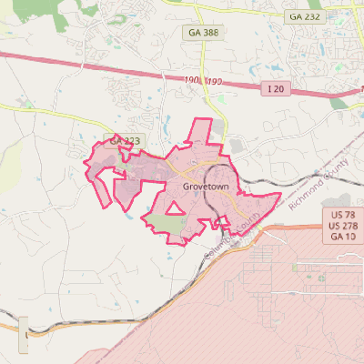 Map of Grovetown