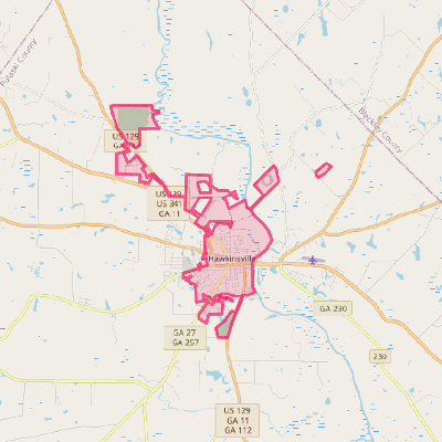 Map of Hawkinsville