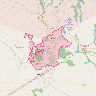 Map of Hinesville