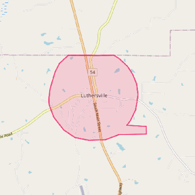 Map of Luthersville