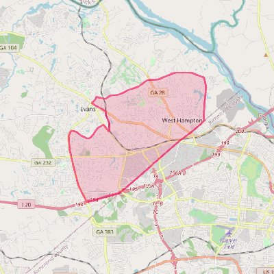 Map of Martinez