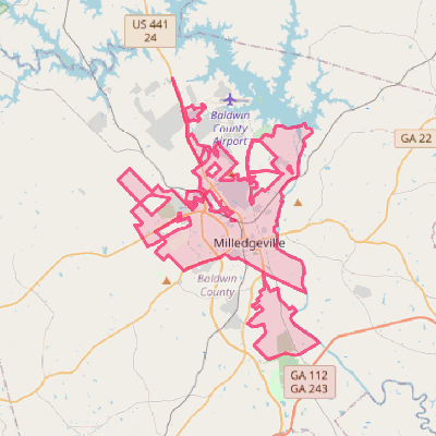 Map of Milledgeville