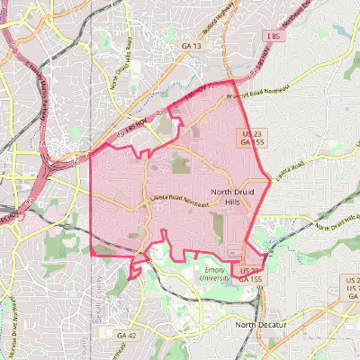 Map of North Druid Hills