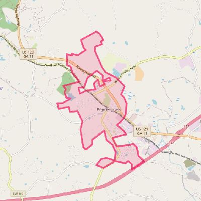 Map of Pendergrass