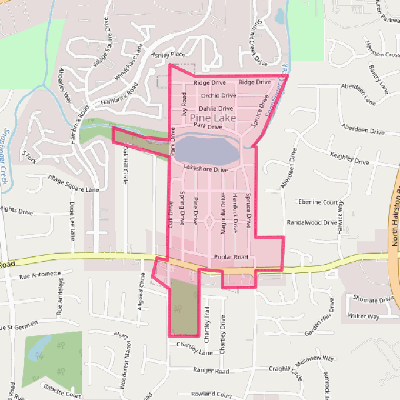 Map of Pine Lake