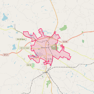 Map of Sandersville