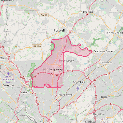 Map of Sandy Springs