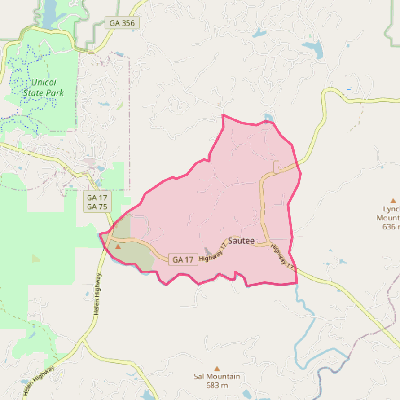 Map of Sautee-Nacoochee