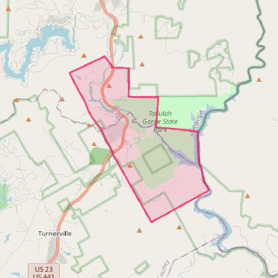 Map of Tallulah Falls