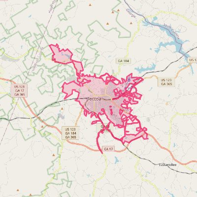 Map of Toccoa