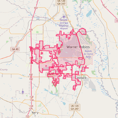 Map of Warner Robins