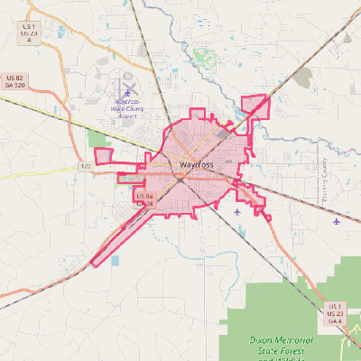 Map of Waycross