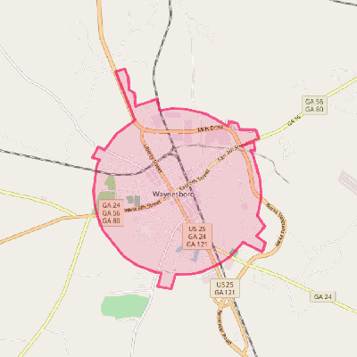 Map of Waynesboro