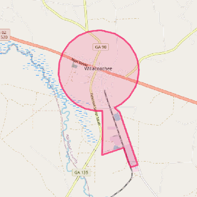 Map of Willacoochee