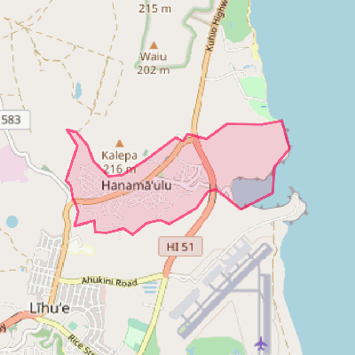 Map of Hanamaulu