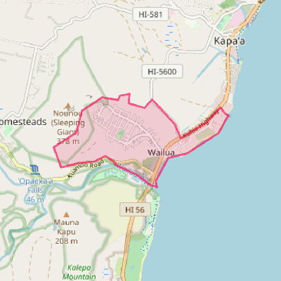 Map of Wailua