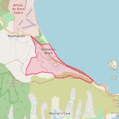 Map of Waimanalo Beach