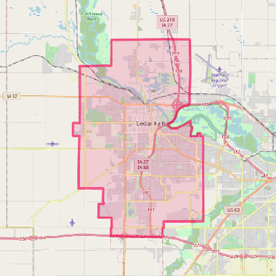 Map of Cedar Falls