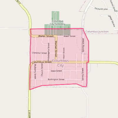 Map of Columbus City