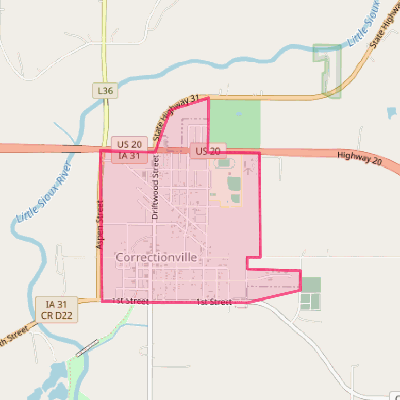 Map of Correctionville