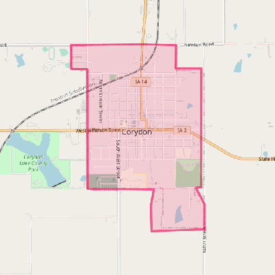 Map of Corydon