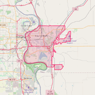 Map of Council Bluffs