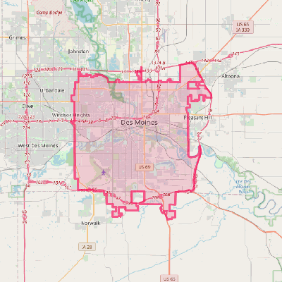 Map of Des Moines