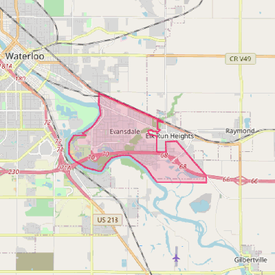 Map of Evansdale