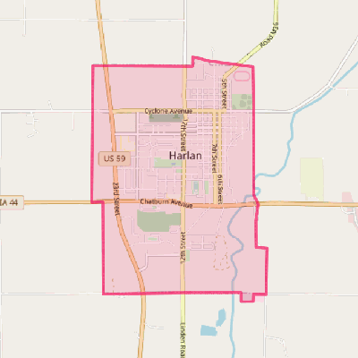 Map of Harlan