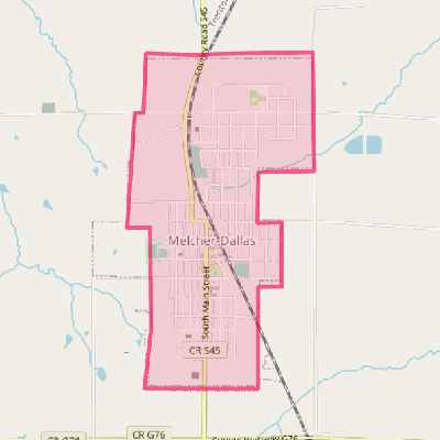 Map of Melcher-Dallas