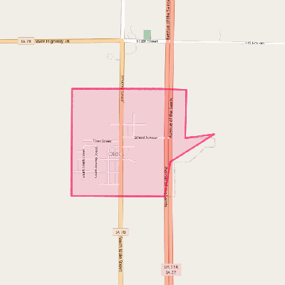 Map of Olds