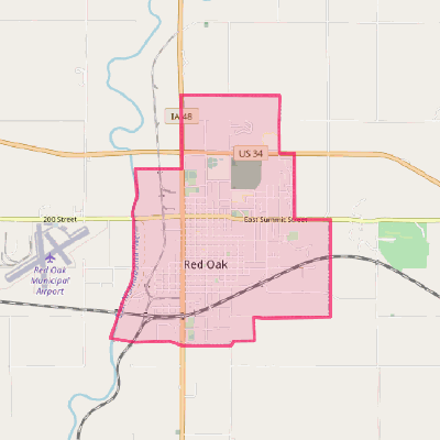 Map of Red Oak