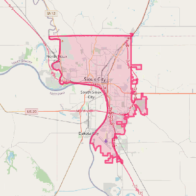 Map of Sioux City